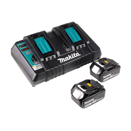 Makita DUC 256 PT Motosierra sin cable 36 V ( 2x 18 V ) Brushless 25 cm + 2x batería 5.0 Ah + cargador doble