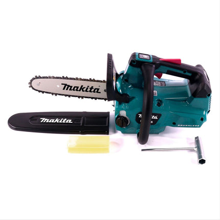 Makita DUC 256 PT Motosierra sin cable 36 V ( 2x 18 V ) Brushless 25 cm + 2x batería 5.0 Ah + cargador doble