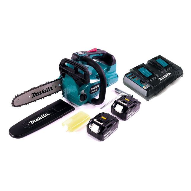 Makita DUC 256 PG Cordless chainsaw 36 V ( 2x 18 V ) Brushless 25 cm + 2x battery 6.0 Ah + double charger