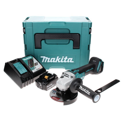 Makita DGA 506 RM1J cordless angle grinder 18 V 125 mm brushless + 1x battery 4.0 Ah + charger + Makpac