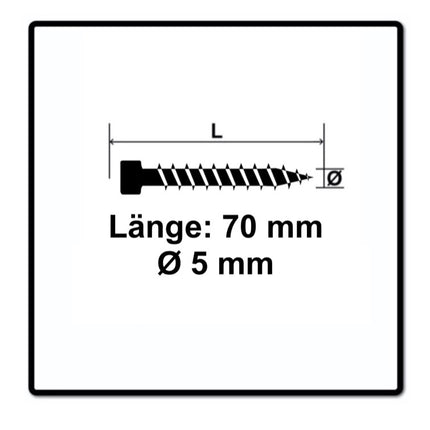 SPAX Vis de terrasse 5,0 x 70 mm acier inoxydable A2 - 250 pcs. (0537000500705) Filetage de fixation culasse Torx T-STAR Plus T25 Cut