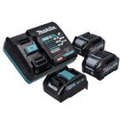 Makita Power Source Kit 40 V max. with 2x BL 4025 battery 2.5 Ah ( 2x 191B36-3 ) + DC 40 RA quick charger ( 191E07-8 ) + ADP10 charging adapter LXT to XGT 14.4V 18V ( 191C10-7 )
