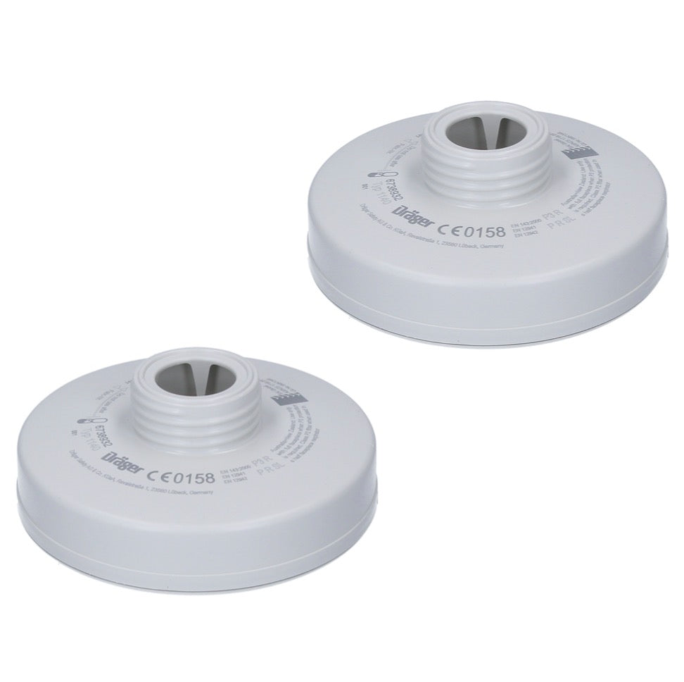 Dräger Rd40 Partikel Filter Set 2x P3 R ( 2x 6738932 ) für Vollmasken X-plore 6000 und Halbmasken X-plore 4000