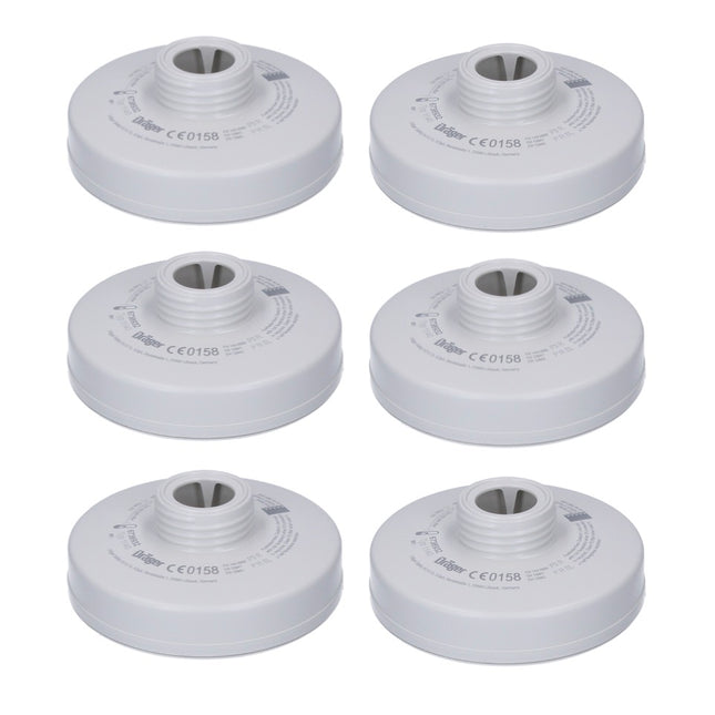 Dräger Rd40 Filtro per particelle P3 R / 6 pezzi ( 6x 6738932 ) - per maschere X-plore 6000 e semimaschere X-plore 4000