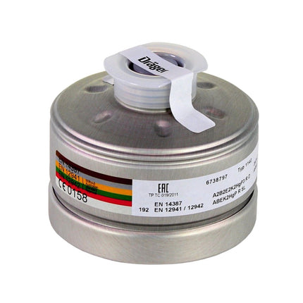 Dräger X-plore 6300 Atemschutzvollmaske ( R55800 ) EN 148-1 / EN 136 Klasse 2 + X-plore Rd40 Atemschutzfilter A2B2E2K2 Hg P3 R D ( 6738797 ) + 2x Rd40 Partikel Filter P3 R ( 6738932 )