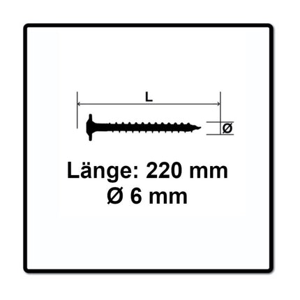 SPAX HI.FORCE Tellerkopf Schraube 6,0 x 220 mm 100 Stk. ( 2x 0251010602205 ) Torx T-Star Plus T30 Teilgewinde Wirox 4Cut