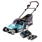 Makita DLM 432 PM4 cordless lawn mower 36 V ( 2x 18 V ) 43 cm brushless + 4x battery 4.0 Ah + double charger