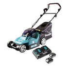 Tosaerba a batteria Makita DLM 432 PG2 36 V (2x 18 V) 43 cm senza spazzole + 2x batterie 6,0 Ah + doppio caricabatterie