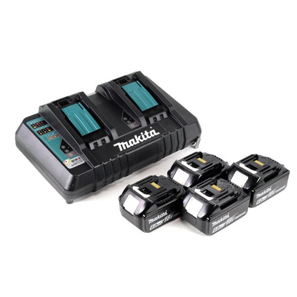 Makita DLM 382 PG4 cordless lawn mower 36 V ( 2x 18 V ) 38 cm 40 l + 4x battery 6.0 Ah + double charger