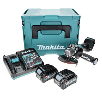 Makita GA 008 GD201 Akku Winkelschleifer 40 V max. 125 mm Brushless  XGT + 2x Akku 2,5 Ah + Ladegerät + Makpac