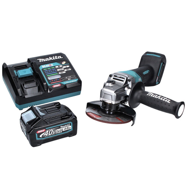 Makita GA 016 GM1 Cordless angle grinder 40 V max. 125 mm Brushless XGT + 1x rechargeable battery 4.0 Ah + charger