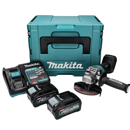 Makita GA 016 GM201 Akku Winkelschleifer 40 V max. 125 mm Brushless  XGT + 2x Akku 4,0 Ah + Ladegerät + Makpac
