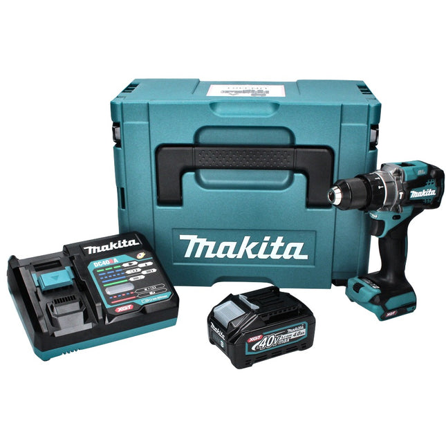 Perceuse à percussion sur batterie Makita HP 001 GM101 40 V max. 140 Nm XGT Brushless + 1x batterie 4,0 Ah + chargeur + Makpac