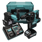 Makita HR 004 GM 101 Akku Kombihammer 40 V max. 2,8 J SDS plus XGT Brushless + DX 14 Staubabsaugung + 1x Akku 4,0 Ah + Ladegerät + Makpac
