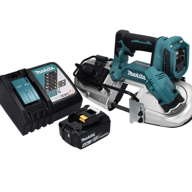 Makita DPB 183 RM1 Akku Bandsäge 18 V 66 mm Brushless + 1x Akku 4,0 Ah + Ladegerät