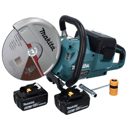 Makita DCE 090 T2X1 Akku Trennschleifer 36 V ( 2x 18 V ) 230 mm Brushless + 2x Akku 5,0 Ah - ohne Ladegerät