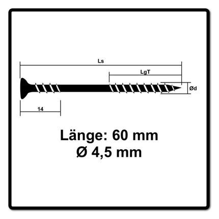 SPAX Fassadenschraube 4,5 x 60 mm 500 Stk. Edelstahl A2 ( 5x 25470004506022 ) Fixiergewinde Mini Linsensenkkopf T-STAR Plus Torx T20 CUT