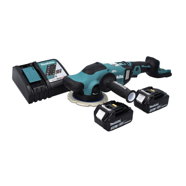 Levigatrice eccentrica a batteria Makita DPO 600 RF 18 V 150 mm XPT Brushless + 2 batterie 3,0 Ah + caricabatterie
