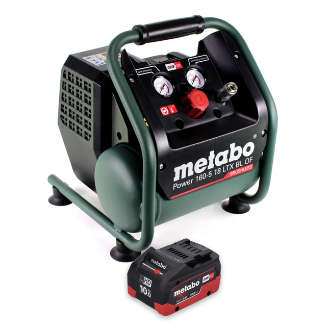 Metabo Power 160-5 18 LTX BL OF Compresor sin cable 18 V 8,0 bar Sin escobillas + 1x batería 10,0 Ah - sin cargador