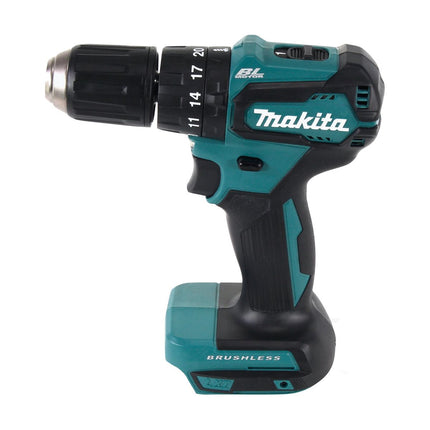 Makita DHP 483 RGJ Trapano avvitatore con percussione a batteria 18 V 40 Nm + 2x Batterie 6,0 Ah + Caricabatterie + Valigetta Makpac