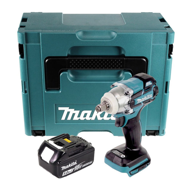 Makita DTW 285 T1J Akku Schlagschrauber 18 V 280 Nm 1/2" Brushless + 1x Akku 5,0 Ah + Makpac - ohne Ladegerät