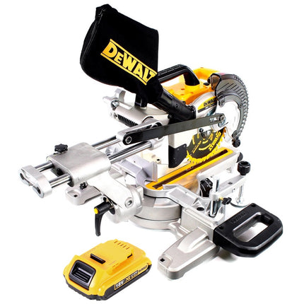 Sierra tronzadora e ingletadora a batería DeWalt DCS 365 N 18 V 184 mm + 1x batería 2,0 Ah - sin cargador