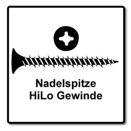 SPAX GIX-C Schnellbauschrauben 3,9 x 45 mm 5000 Stk ( 5x 1791170390456 ) Vollgewinde Spitzer Fräskopf Phosphatiert Kreuzschlitz H2 Nadelspitze