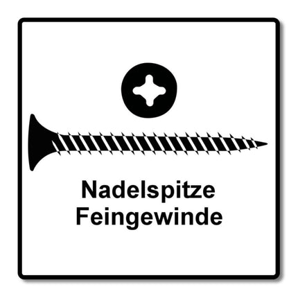 SPAX GIX-A Schnellbauschrauben 3,9 x 45 mm 5000 Stk ( 5x 1091170390456 ) Vollgewinde Trompetenkopf Kreuzschlitz H2 Nadelspitze Phosphatiert