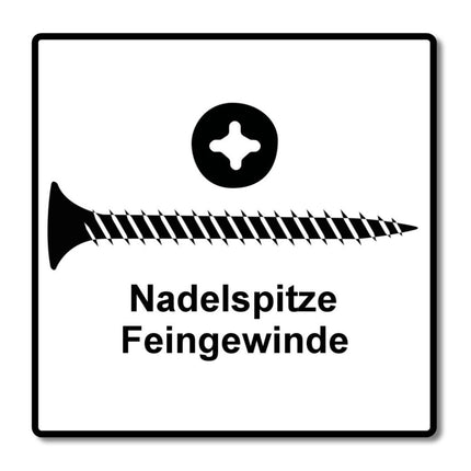 SPAX GIX-A vis pour cloisons sèches 3,9 x 25 mm 5000 pièces (5x 1091170390256) tête trompette à filetage complet fente cruciforme H2 pointe d'aiguille phosphatée