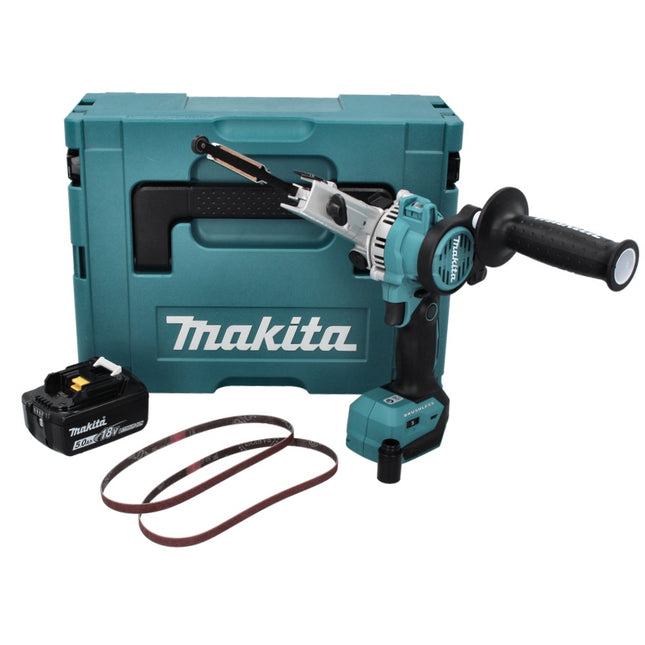 Lima de cinta sin cable Makita DBS 180 T1J 18 V 9 x 533 mm sin escobillas + 1x batería recargable 5,0 Ah + Makpac - sin cargador