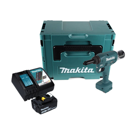 Makita DRV 250 RF1J Outil de pose de rivet aveugle sans fil 18 V 20 kN brushless + 1x Batterie 3.0 Ah + Chargeur + Makpac