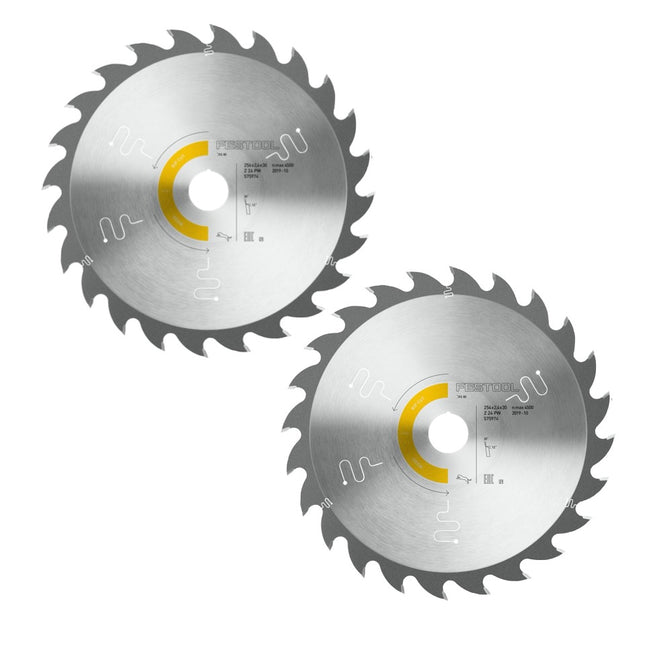 Juego de hojas de sierra circular Festool Panther 2x PW24 254 x 2,4 x 30 mm ( 2x 575974 ) para sierra de mesa TKS 80