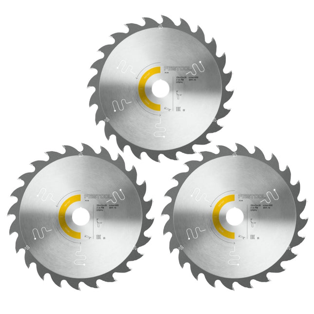 Juego de hojas de sierra circular Festool Panther 3x PW24 254 x 2,4 x 30 mm ( 3x 575974 ) para sierra de mesa TKS 80