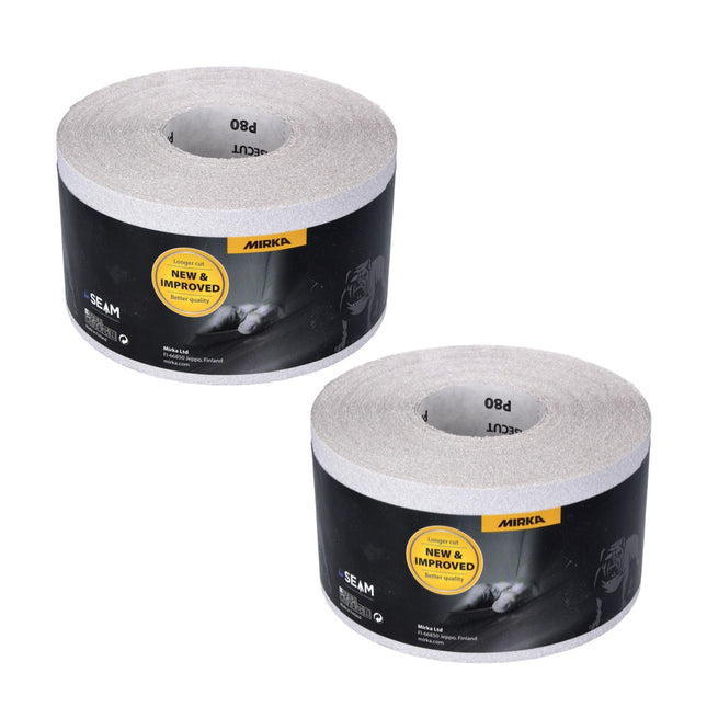 Mirka BASECUT Schleifpapier 115 mm x 50 m P80 2x Schleifrolle ( 2x 2251100180N ) Universal Schleifpapier - Toolbrothers