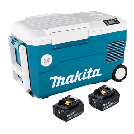 Makita DCW 180 G Glacière et boîte chauffante sans fil 36 V 20 L + 2x Batteries 6,0 Ah - sans chargeur