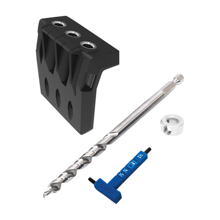 Plantilla para taladrar agujeros de bolsillo KREG 720 + plantilla para taladrar agujeros de bolsillo + plantilla para microtaladrar + broca escalonada + broca + tornillos