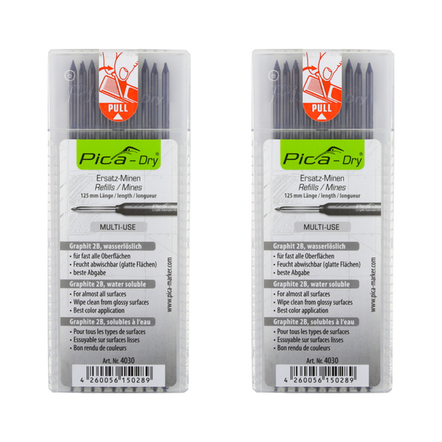 Pica DRY Ersatzminen Graphit Set Wasserlöslich Multi Use 20 tlg. ( 2x 4030 ) - Toolbrothers