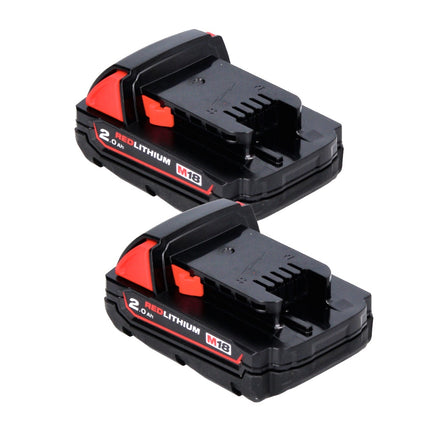 Milwaukee M18 B2 Batteries Set 2x 2,0Ah / 2000mAh - 18V RED Li-Ion (2x 4932430062)