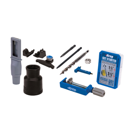 Plantilla para taladrar agujeros KREG 720 PRO ( KPHJ720PRO ) + plantilla para taladrar espigas + estación base + broca escalonada + broca + tornillos