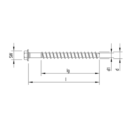 HECO MULTI MONTI plus SS Screw Anchor 10.0 x 60mm - Concrete Screw - Hexagonal Head - Blue Galvanised - A2K - 25 pcs. (48399)