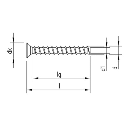 HECO MULTI MONTI plus F Vis d'ancrage, 7,5 x 120mm, Vis à béton, Tête fraisée, T-Drive, Zingué bleu, A2K, 100 pcs. (2x 48519)
