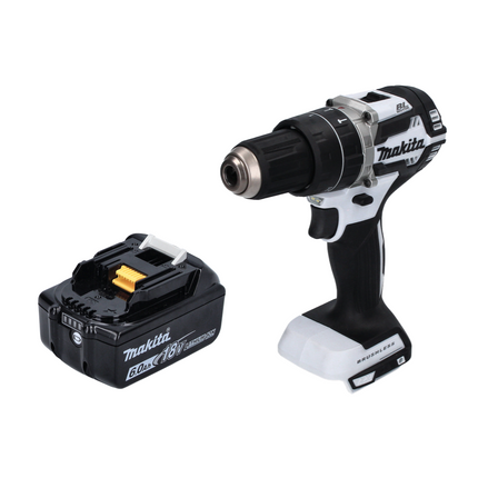 Makita DHP 484 G1 W Akku Schlagbohrschrauber 18 V 54 Nm Brushless Weiß + 1x Akku 6,0 Ah - ohne Ladegerät