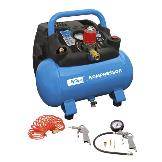 Güde 190/08/6 Compressore Airpower 1100 W 8 bar ( 50089 ) + Tubo a spirale + Pistola di soffiaggio + Gonfiatore