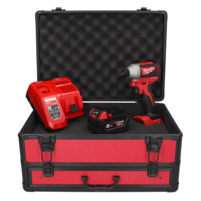 Milwaukee M18 BLID2-501FC TX Visseuse à percussion sans fil 180Nm 1/4" 18V Brushless + 1x Batterie 5,0 Ah + Chargeur + Coffret TX
