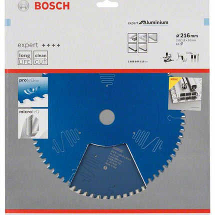 Bosch Kreissägeblatt Expert for Aluminium 216 x 30 x 2,6 mm 64Z ( 2608644110 )