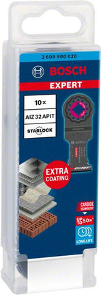 Bosch EXPERT MultiMax AIZ 32 APIT Hoja de sierra de inmersión Starlock 32 x 40 mm 10 piezas (2608900026) Carbide Multi Material - sucesor de 2608664216
