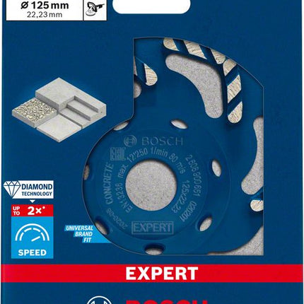 Bosch Expert Concrete Diamanttopfscheibe 125 x 22,23 mm ( 2608900651 ) für Betonschleifer Diamond Technology - Toolbrothers