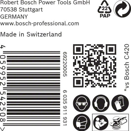 Bosch EXPERT C470 Schleifpapier 125 mm 8 Loch G 120 50 Stk. ( 2608900912 ) für Exzenterschleifer