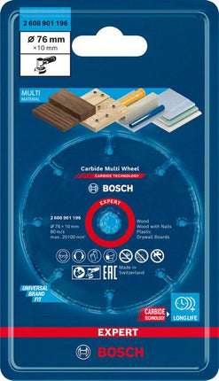 Bosch EXPERT Carbide Multi Wheel Disco da taglio 76 x 10 mm - 1 pz. ( 2608901196 ) Carbide Technology
