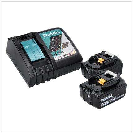 Makita DML 810 RT Luce LED a batteria 18 / 36 V ( 2 x 18 V ) 5500 lm IP54 + 2x batteria 5,0 Ah + caricabatteria